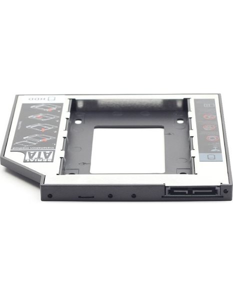 Gembird Slim mounting frame for 2.5" drive to 5.25" bay, for drive up to 12.7mm (MF-95-02)