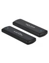 Delock External USB Type-C Com Combo Case for M.2 NVMe PCIe or SATA SSD - Toolless, Black (42633)