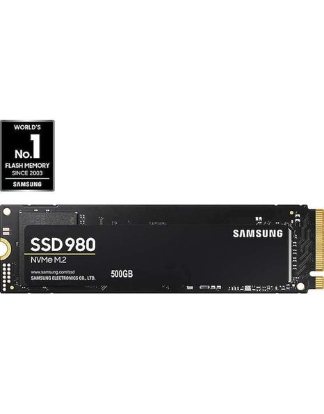 Samsung 980 500 GB SSD, M.2, PCIe NVMe, 3100MBps (Read)/2600MBps (Write) (MZ-V8V500BW)