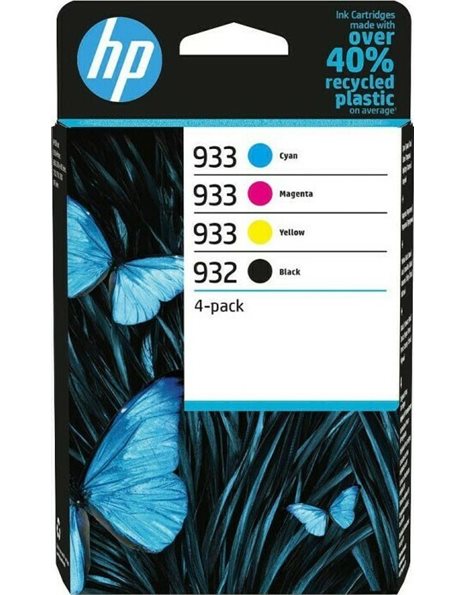 HP 932 Black/933 Cyan/Magenta/Yellow 4-pack Original Inks (6ZC71AE)