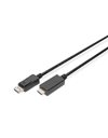 Digitus DisplayPort Adapter Cable, DisplayPort to HDMI Type-A St/St, 3m, w/ lock, DP 1.2, HDMI 2.0, 4K at 60Hz, CE, Black (AK-340303-030-S)