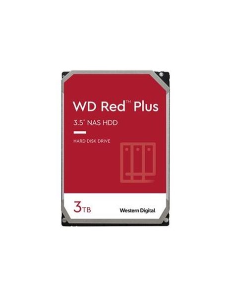WD Red Plus NAS, 3TB HDD, 3.5inch, SATA3, 5400RPM, 128MB (WD30EFZX)