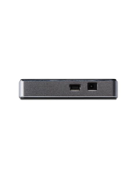 Digitus USB 2.0 4-Port Hub, 4xUSB A/F, 1xUSB B mini/F, Including USB A/M to mini5P Cable, Black/Silver (DA-70220)