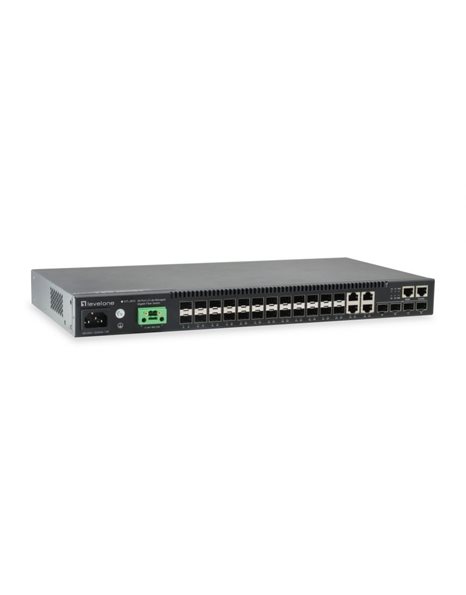 LevelOne GTL-2872, KILBY 28-Port L3 Lite Managed Gigabit Fiber Switch, 4x10GbE SFP+, 4xGigabit SFP/RJ45 Combo (GTL-2872)