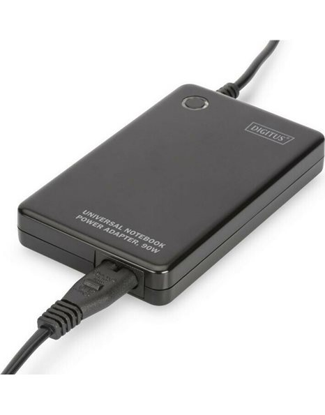 Digitus Universal notebook charger, 90W Super Slim, LED display, USB port (5V / 2A), 11xTips (DA-10190)