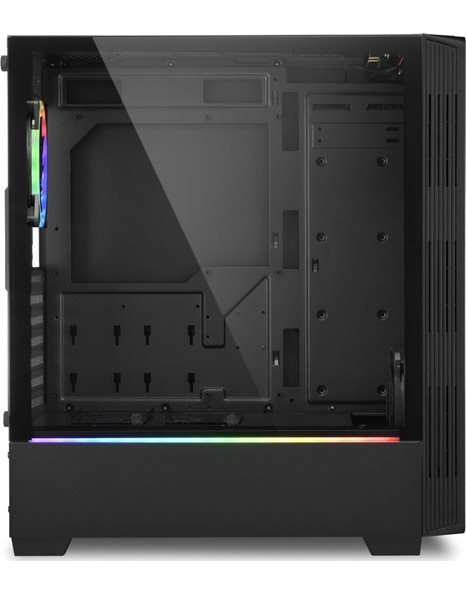 Sharkoon RGB LIT 100, Midi Tower, ATX , USB3.0, No PSU, Black (RGB LIT 100)