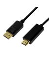 LogiLink DisplayPort cable, DP/M to HDMI-A/M, 4K/30 Hz, black, 1 m  (CV0126)