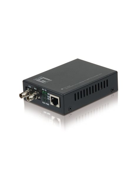 LevelOne FVT-2002 RJ45 to ST Fast Ethernet Media Converter, Multi-Mode Fiber, 2km (FVT-2002)