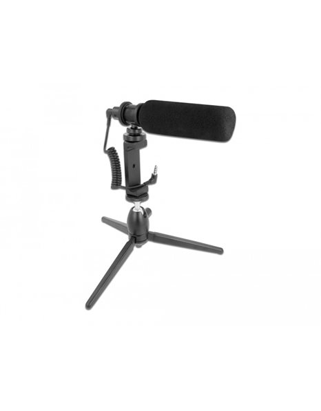 Delock Vlog Shotgun Microphone Set for Smartphones and DSLR Cameras (66582)