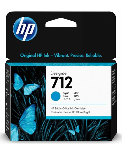 HP 712 29ml Cyan DesignJet Ink Cartridge (3ED67A)
