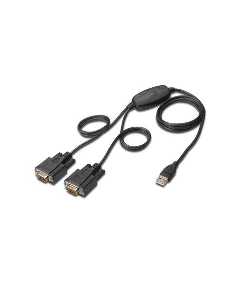Digitus USB to serial adapter, RS232 2 x RS232, cable type, chipset: FT2232H, 1.5m  (DA-70158)