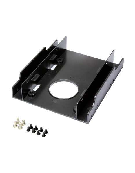 LogiLink Hard Disk Drive Mounting Bracket, 2.5-Inch HDD/SSD to 3.5-Inch, Plastic, Black (AD0010)