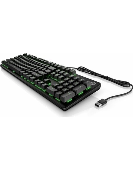 HP Pavilion RGB Wired Gaming Keyboard 550, Red Switches, English Layout, Black (9LY71AA)