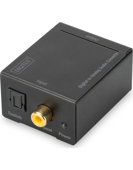Digitus Digital to analog converter with metal housing Coaxial/Toslink to Cinch, 5V/1A power supply (DS-40133)