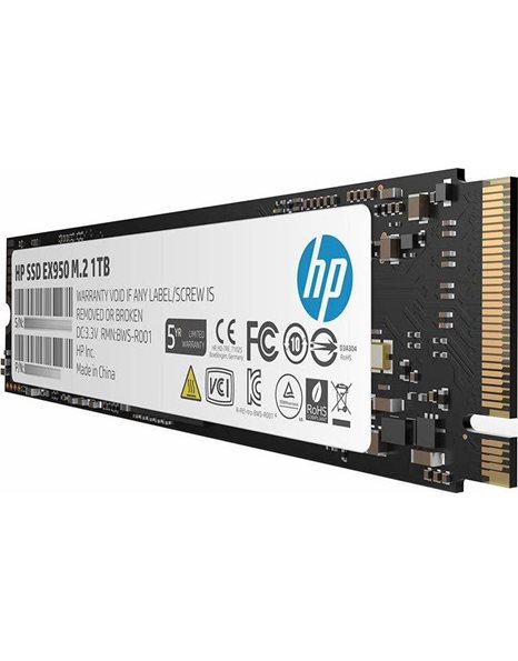 HP EX950 1TB SSD, M.2, PCIe NVMe, 3500MBps (Read)/2900MBps (Write), Black (5MS23AA)