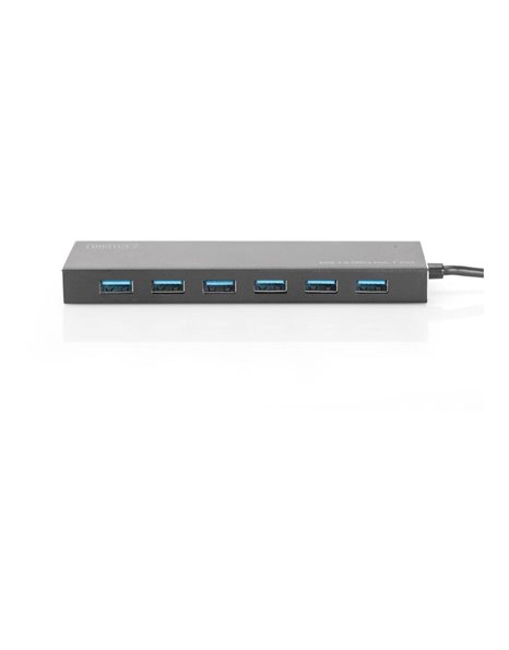 Digitus USB 3.0 Hub, 7-port Incl. 5V/3,5A power supply, Aluminium housing (DA-70241-1)