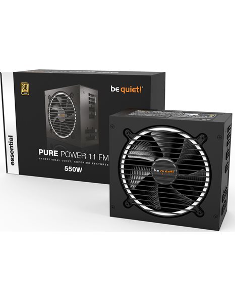 Be Quiet Pure Power 11 FM 550W Power Supply, 80+ Gold, Active PFC, 120mm Fan, Modular (BN317)