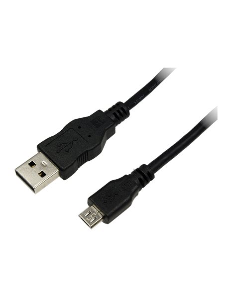 LogiLink USB 2.0 Cable, USB-A/M To Micro-USB/M, 0.6m, Black (CU0057)