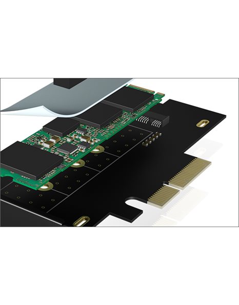 RaidSonic Icy Box PCIe Extension Card With M.2 M-Key Socket For An NVMe SSD, Black (IB-PCI208-HS)