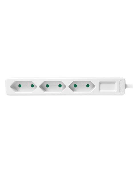 LogiLink Socket Outlet 3-Way, 3xCEE 7/16, Slim, 1.5m, White (LPS229)