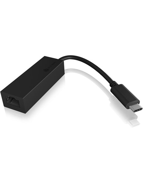 RaidSonic Icy Box USB 3.0 Type-C To Gigabit Ethernet LAN Adapter, Black (IB-LAN100-C3)