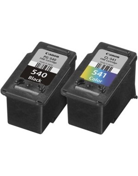 Canon  PG-540 / CL-541 Multipack 8ml Ink Cartidges, 180 Pages, Black / Color (Cyan, Magenta, Yellow), 2-Pack (5225B006)