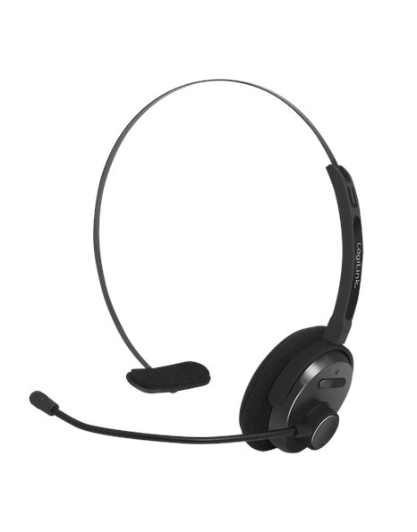 LogiLink Wireless Bluetooth Mono Headset With Headband and Microphone, Black (BT0027)