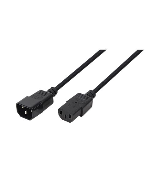 LogiLink Power Cord Extension, IEC C14 To IEC C13, 1.8m, Black (CP091)