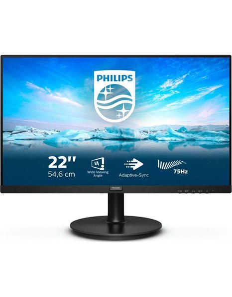 Philips 222V8LA 21,5-Inch FHD VA Monitor, 1920x1080 , 4ms, 16:9, 3000:1, HDMI, DP, VGA (222V8LA/00)