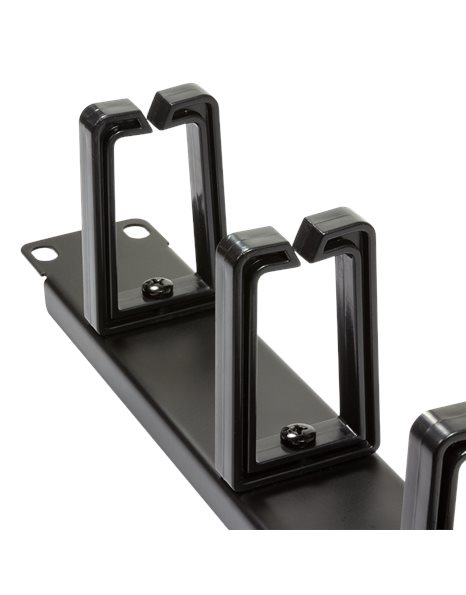 LogiLink Cable Management Bar 1U With 5 Turnable Plastic Brackets, Black (OR104B)