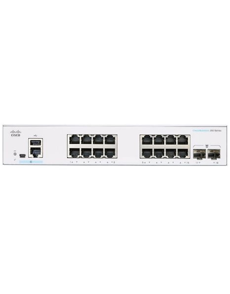 Cisco CBS350-16P-2G-EU, 16 Port Gigabit Switch Managed POE (CBS350-16P-2G-EU)