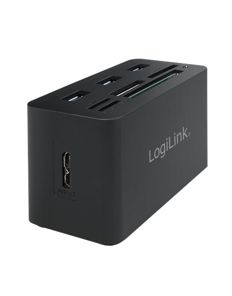 LogiLink USB 3.0 Hub With All-In-One Card Reader, Black (CR0042)