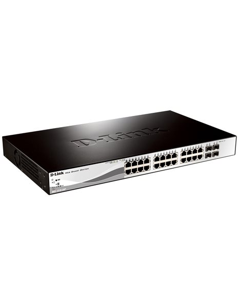 D-Link DGS-1210-28P, WebSmart Gigabit PoE Switch with 24 1000Base-T and 4 SFP ports