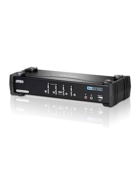 ATEN CS1784A 4-Port USB DVI Dual Link KVMP Switch, 7.1 channel surround sound audio support