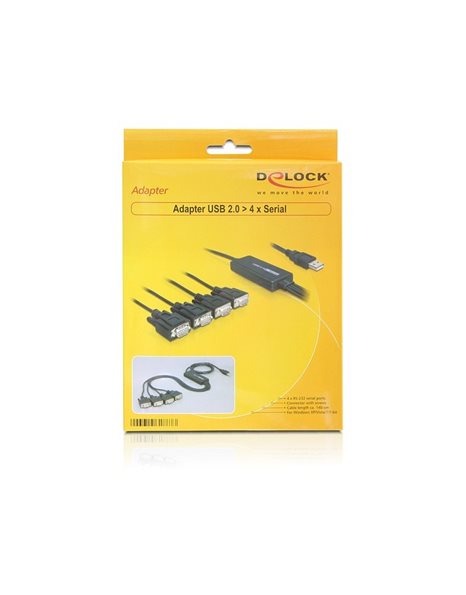 Delock Adapter USB 2.0 to 4 x Serial