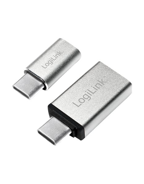 LogiLink USB 3.2 Gen1 Set Adapter, USB-A/F To USB-C/M & Micro-USB/F To USB-C/M, Silver (AU0040)