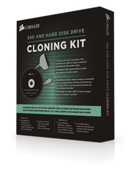 Corsair 2.5-inch SSD & HDD Cloning Kit, USB3.0 (CSSD-UPGRADEKIT)