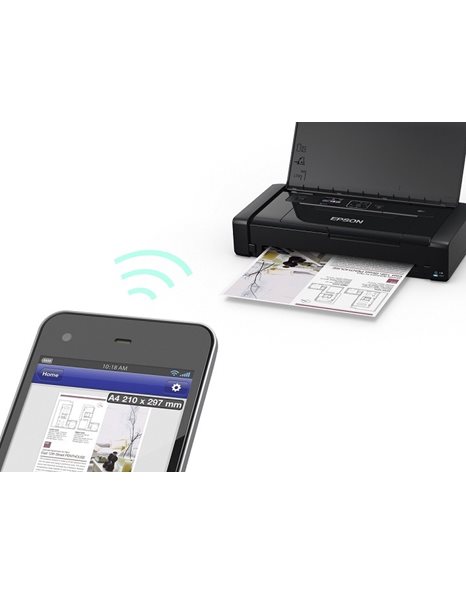 Epson Workforce WF-100W Portalble Printer, A4, 5760x1440, 7ppm, USB, WiFi (C11CE05403)
