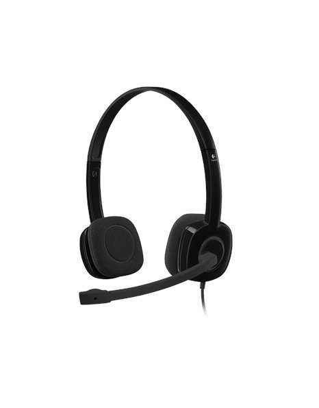 Logitech H151 Stereo Headset, Black (981-000589)
