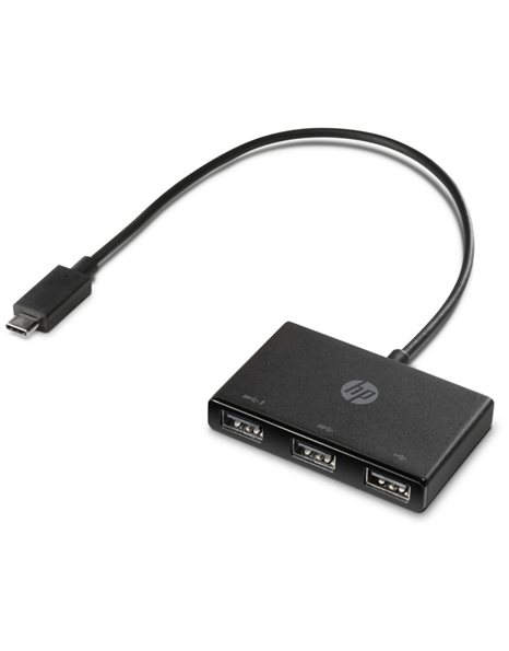 HP USB-C - USB-A Hub, 3 Ports, USB3.0, Black (Z6A00AA)