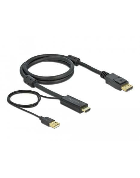 Delock HDMI to DisplayPort cable 4K 30Hz 1m, Black (85963)