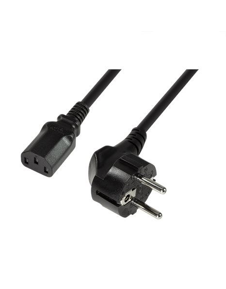 LogiLink Power Cord, CEE 7/7 (90 Degrees) To IEC C13, 3m, Black (CP095)