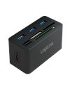 LogiLink USB 3.0 Hub With All-In-One Card Reader, Black (CR0042)