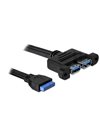 Delock Cable USB 3.0 pin header female To 2 x USB 3.0-A female parallel (82941)