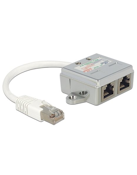 Delock RJ45 Port Doubler 1 RJ45 plug to 2 RJ45 jack (1x Ethernet, 1x ISDN) (65441)