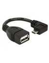 Delock Cable Micro USB type-B male angled to USB 2.0-A female OTG 11 cm (83104)