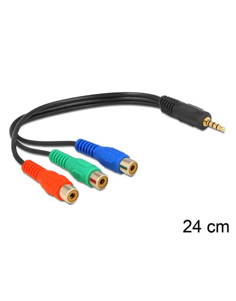Delock Cable 3 x RCA female to Stereo plug 3.5 mm 4 pin (62499)
