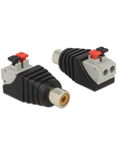 Delock Adapter RCA female to Terminal Block with push button 2 pin (65565)