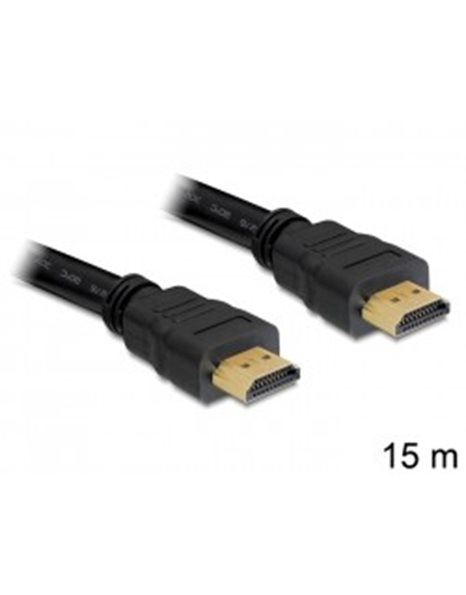 Delock Cable High Speed HDMI with Ethernet  HDMI A male to HDMI A male 15 m (82710)