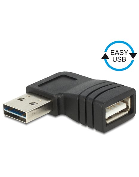 Delock Adapter EASY-USB 2.0-A male to USB 2.0-A female angled left / right (65522)